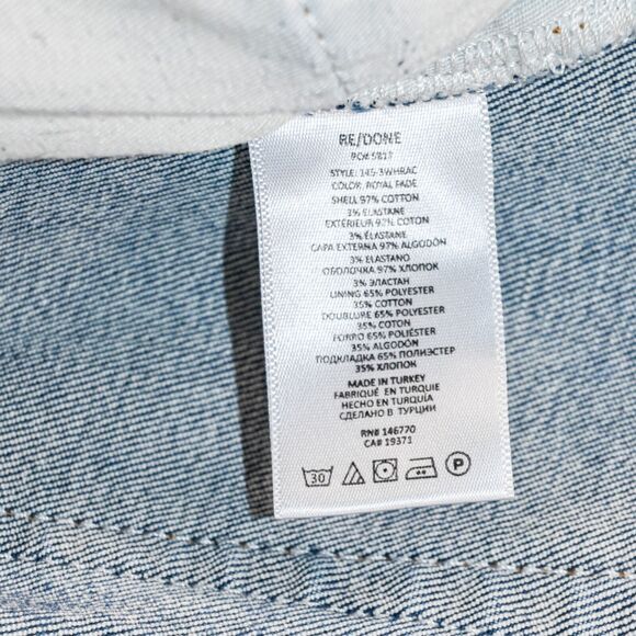 RE/DONE Women's 90s High Rise Ankle Crop Denim Jeans Distressed size 31 - Picture 12 of 13